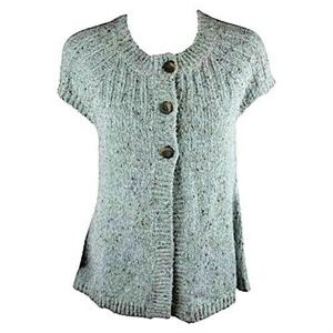 Charter Club Petite Porcelain Blue Marled Fafa Cardigan Sweater PL